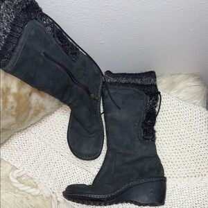 UGG Charcoal and Black Knit Winter Boots
